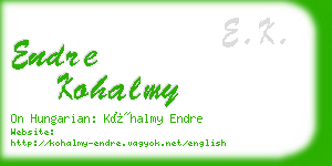 endre kohalmy business card